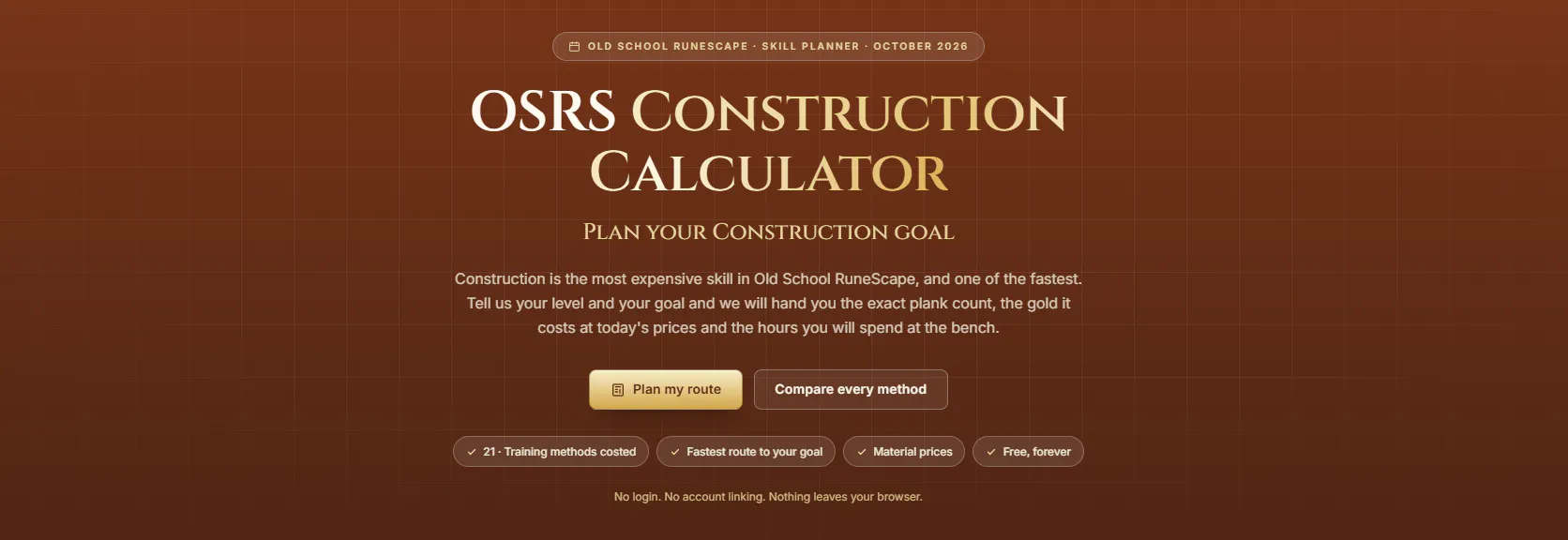 OSRS Construction Calculator gallery image