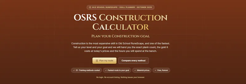 OSRS Construction Calculator screenshot 4