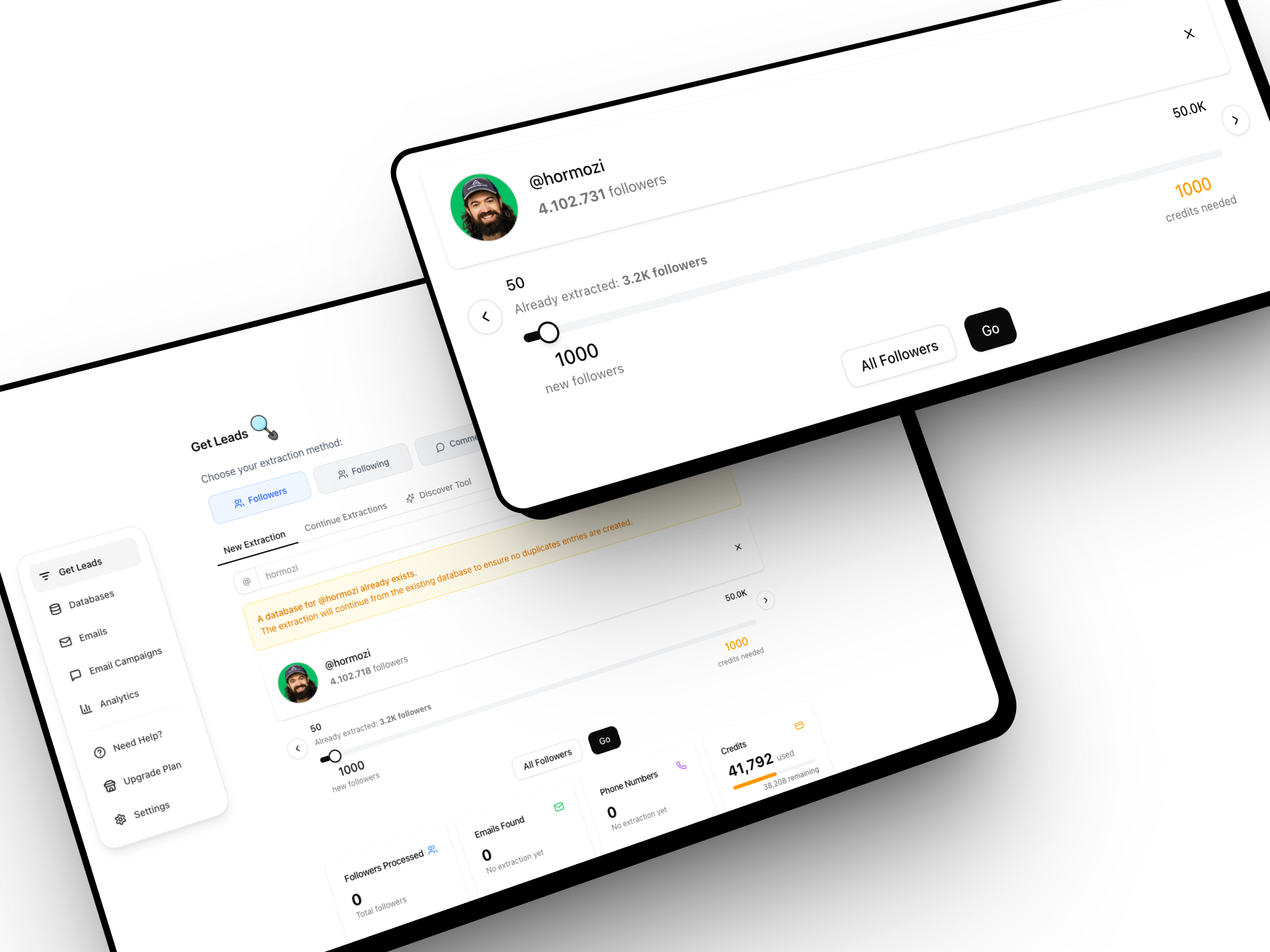 Piombo - Estrai e -mail dai follower Instagram dei tuoi concorrenti media 2