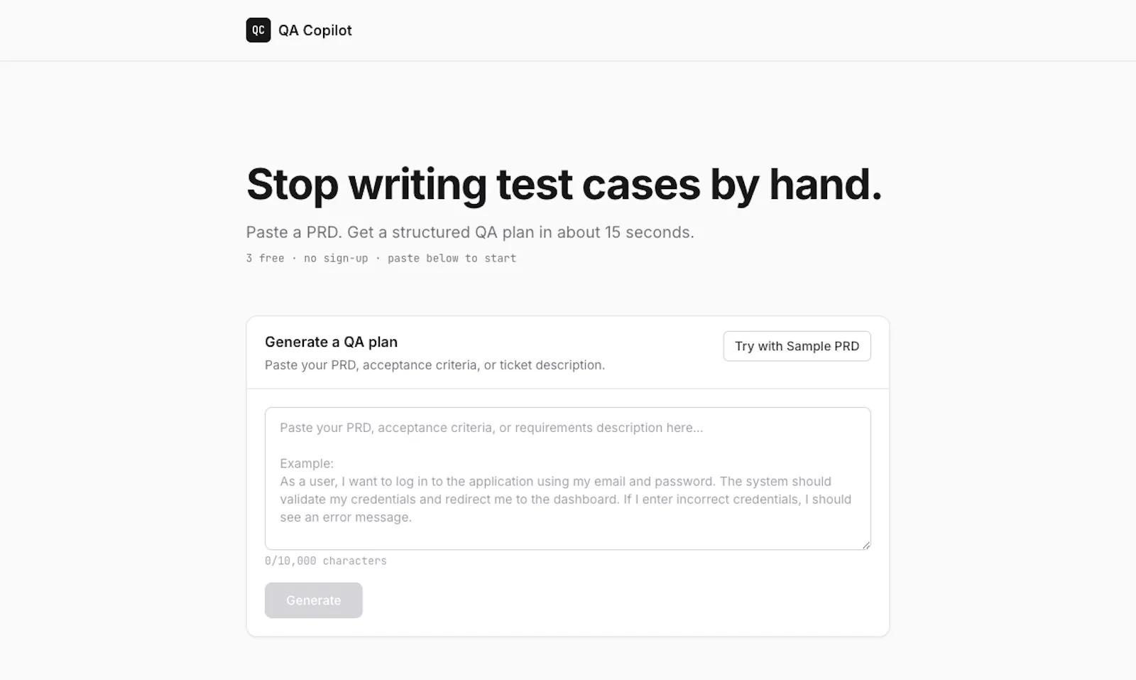 QA Copilot screenshot 1