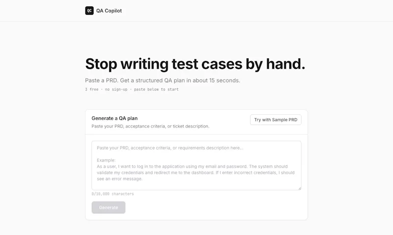 QA Copilot screenshot 1