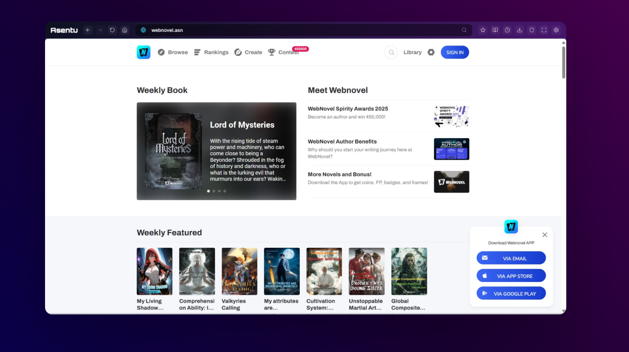 Asentu Browser gallery image