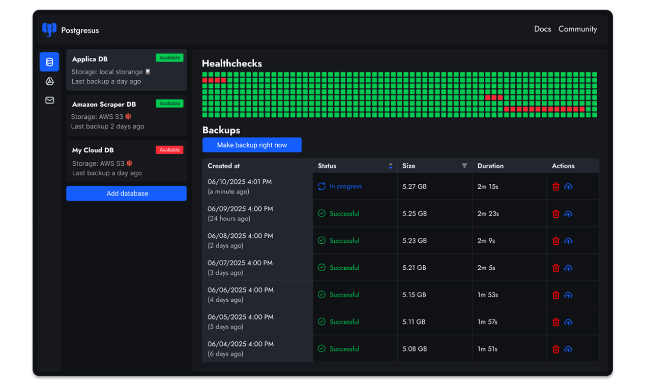 Databasus gallery image