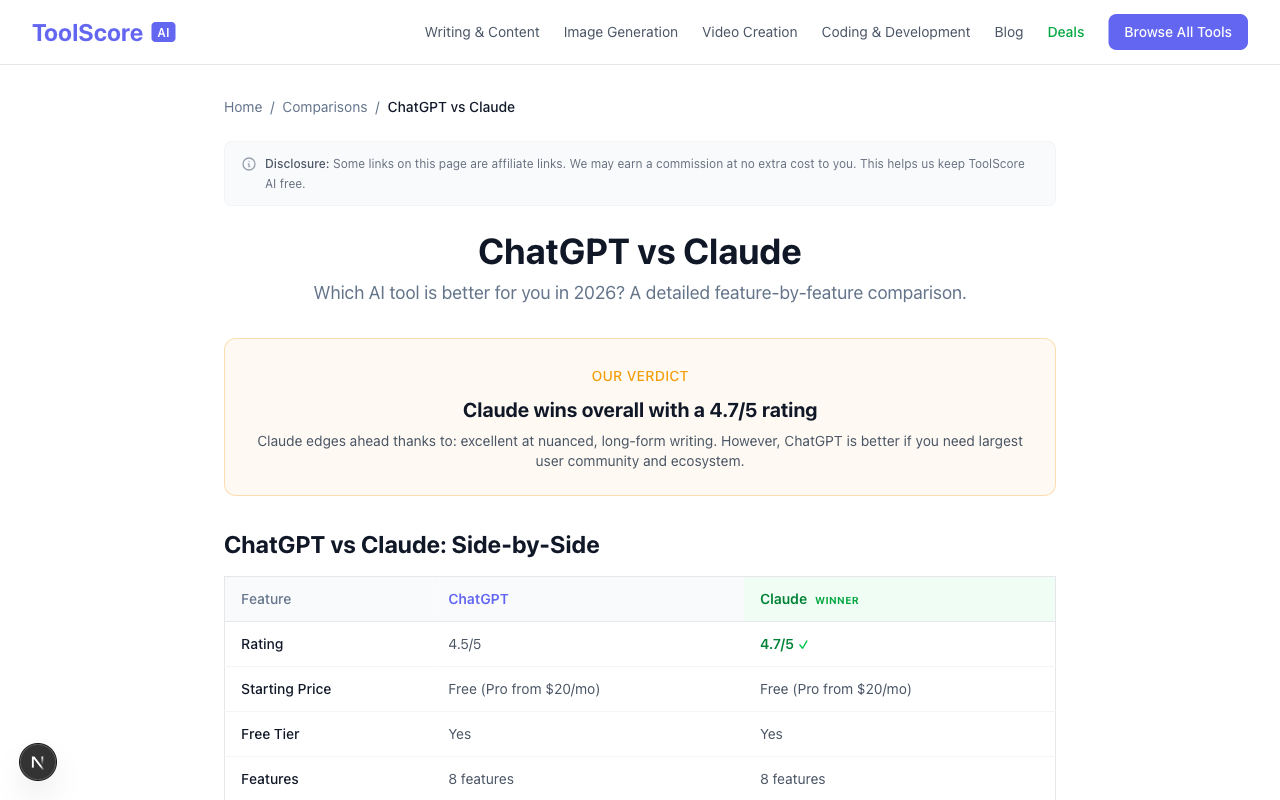 ToolScore AI - Screenshot 3 showing product features and functionality