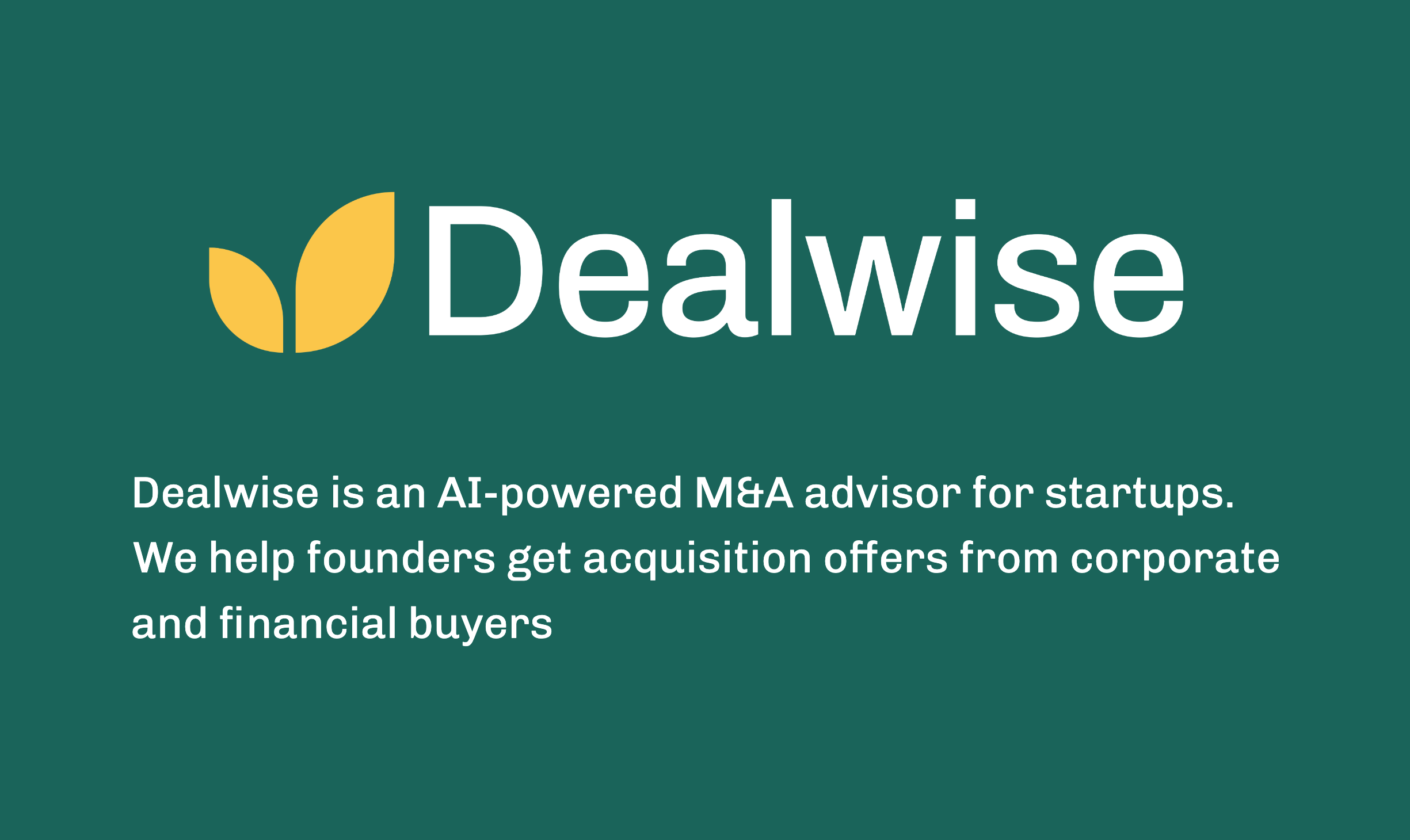 dealwise - AI powered M&A advisor for startups
