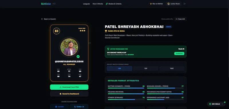 GitCric screenshot 2