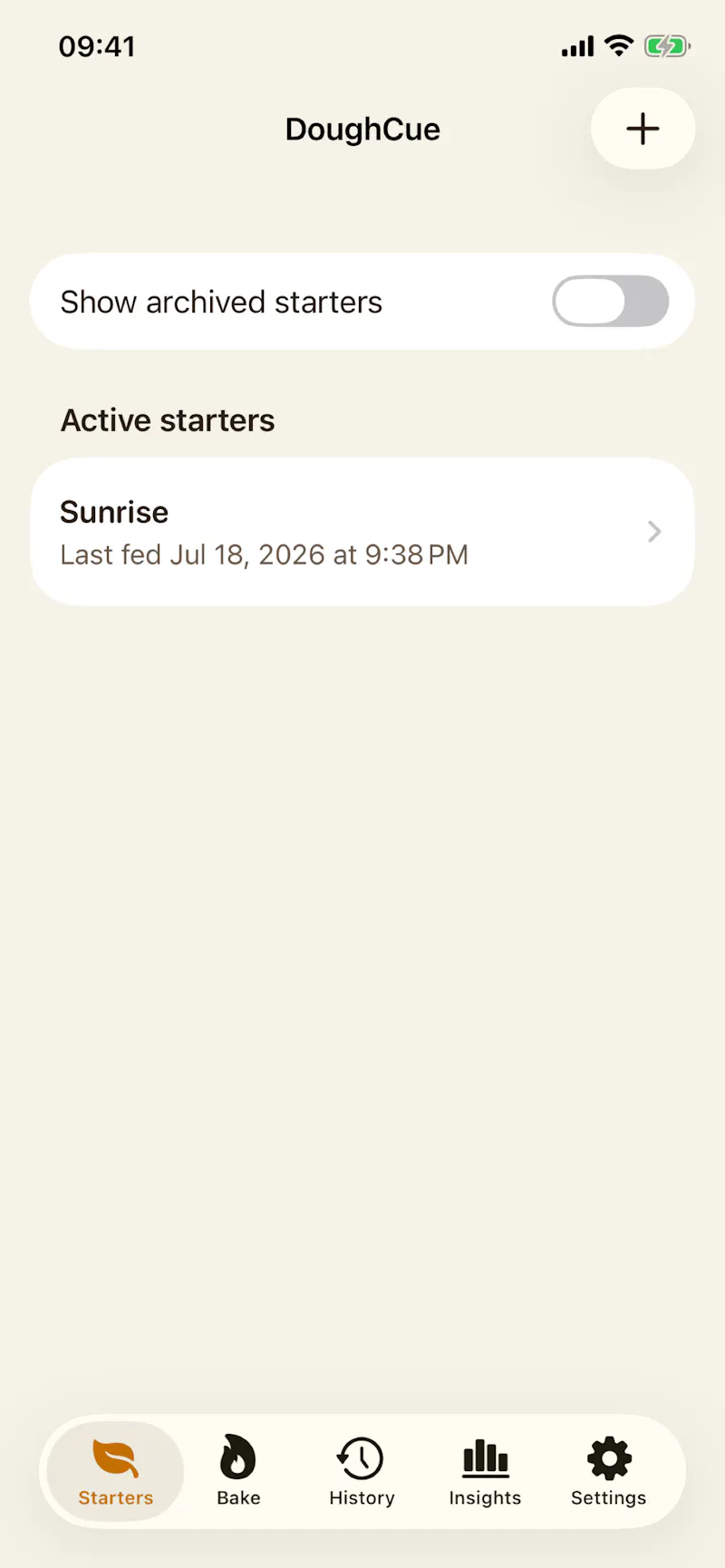 DoughCue · Sourdough Log screenshot 1