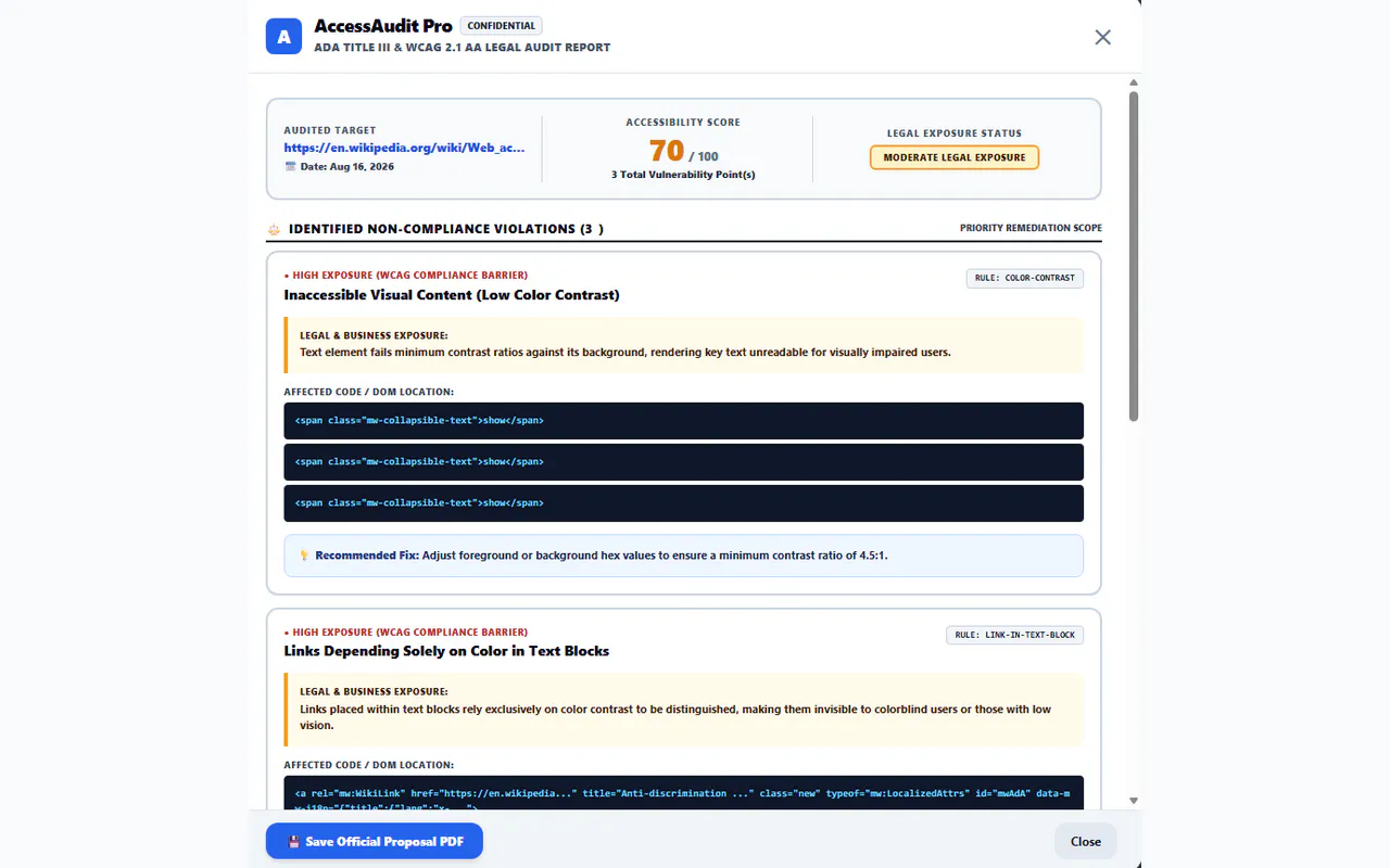 AccessAudit Pro screenshot