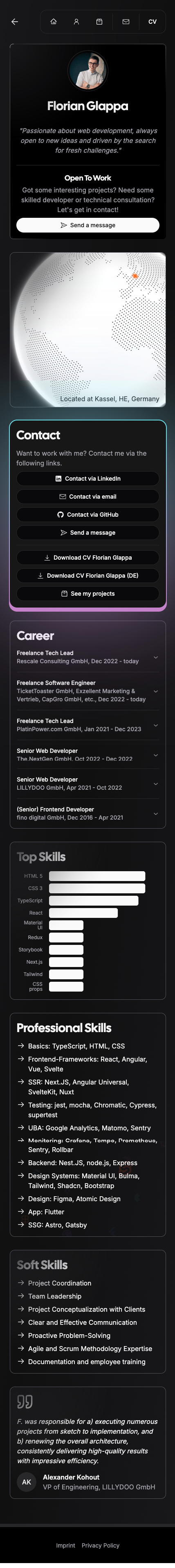Fantastico modello di portfolio media 6