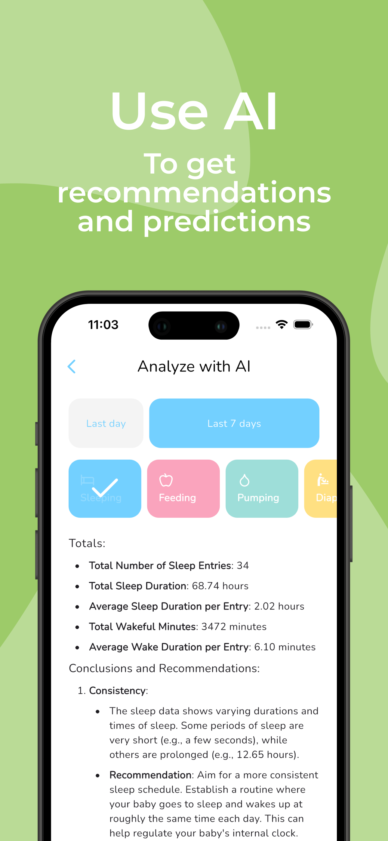 Bebé - Aplicación de rastreador de bebés con análisis potentes e ideas de IA media 2