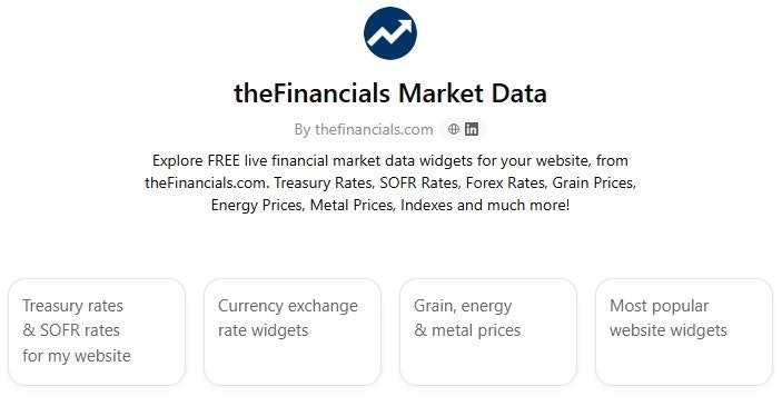 theFinancials.com Market Data - Main screenshot showing features and interface