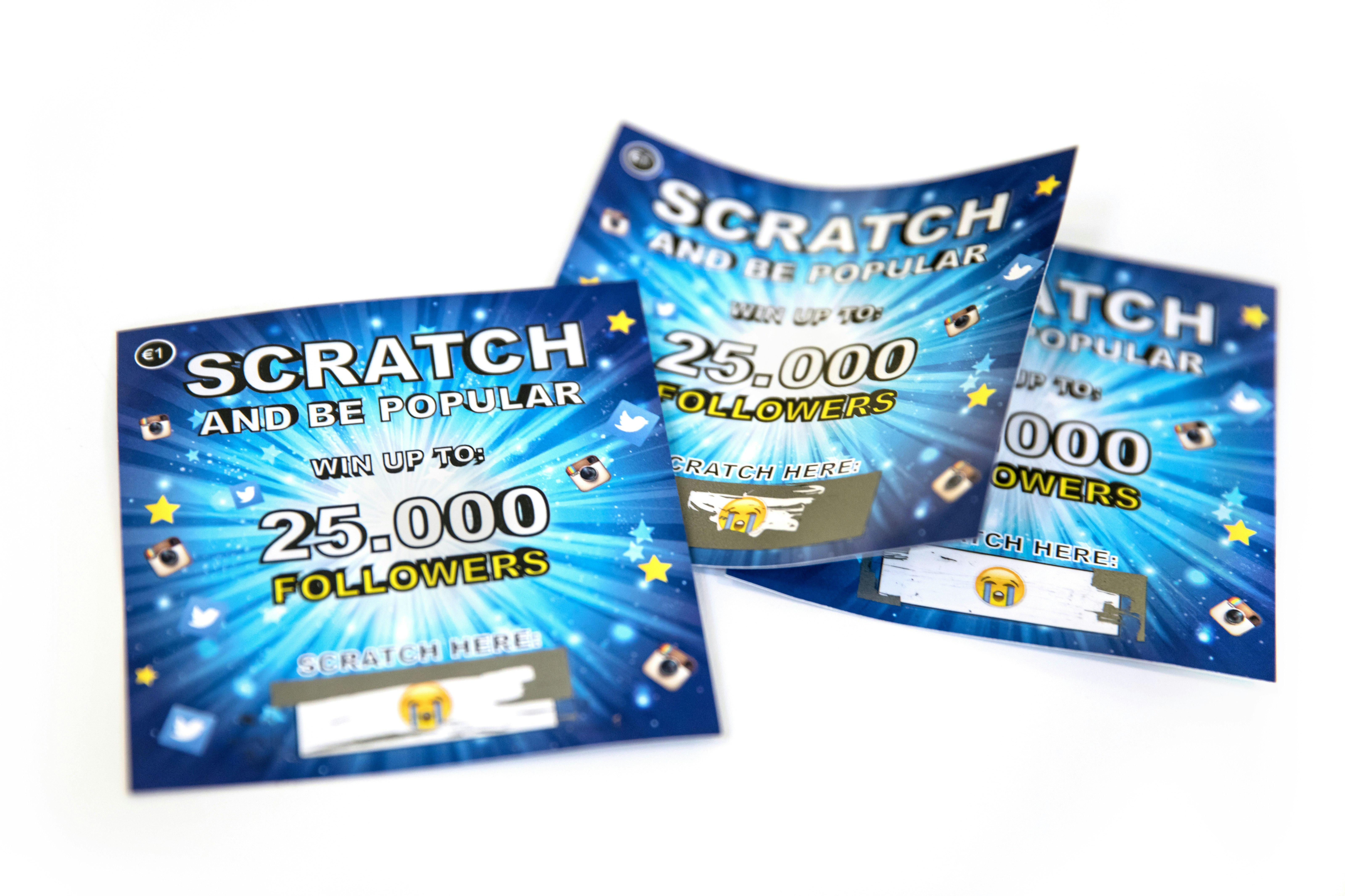 Scratch Tickets to win followers for Instagram or Twitter gallery image