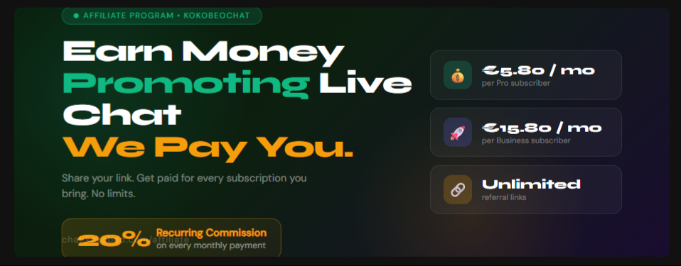 KokobeoChat Affiliate Program gallery image