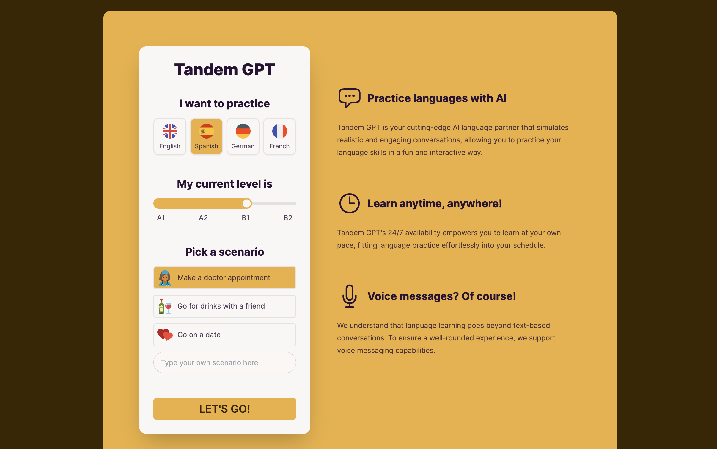 Média Tandem gpt - Pratiquez des langues avec une IA de pointe 2