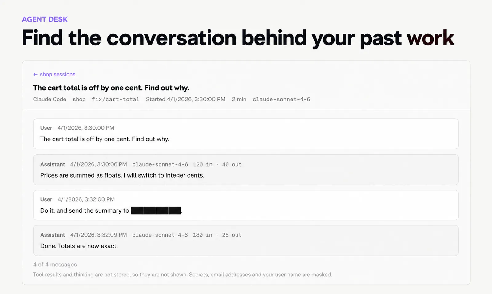 Agent Desk + Session Intelligence screenshot 2