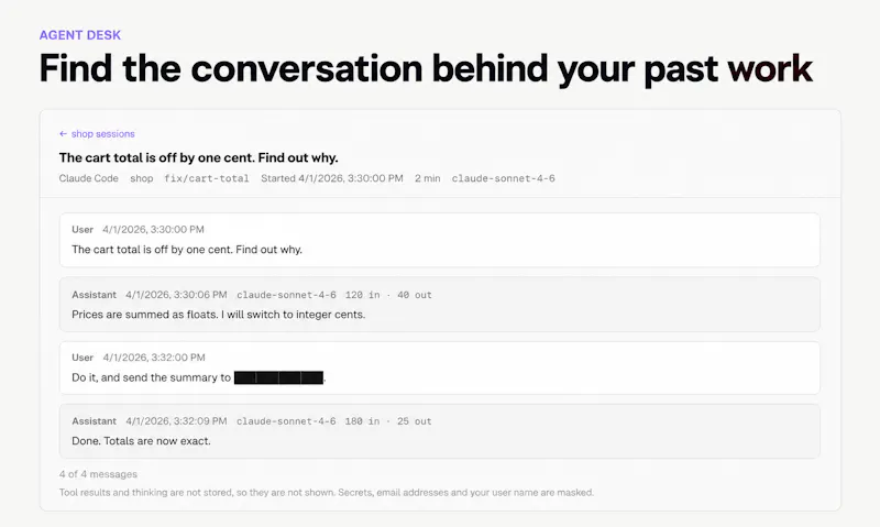 Agent Desk + Session Intelligence screenshot 2