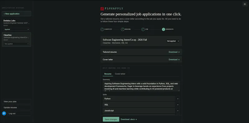 FluxApply screenshot 2