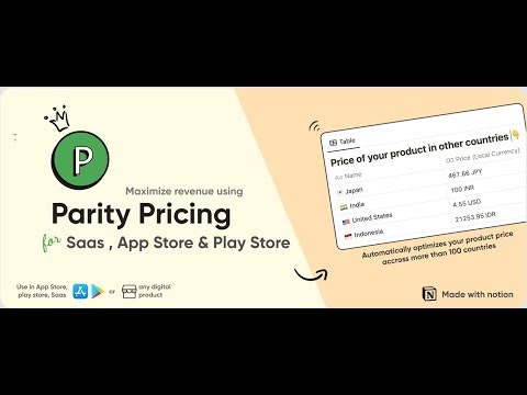 Parity Pricing for SaaS, App Store, etc gallery image