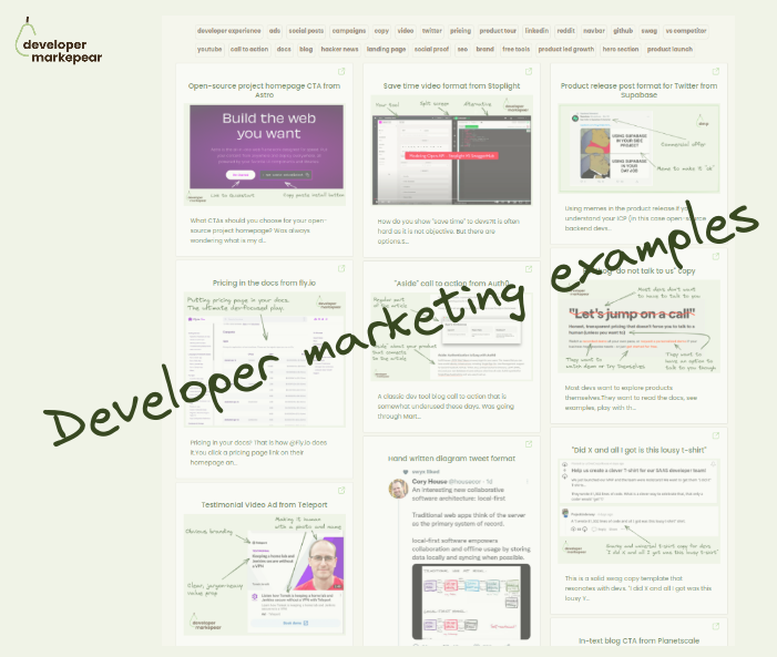 startuptile Developer marketing examples-Marketing ideas from the best dev tools in one place