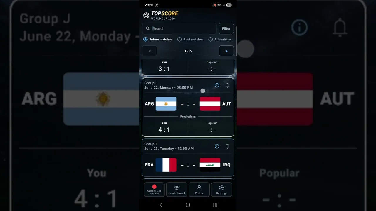 TopScore - World Cup 2026 Android app gallery image