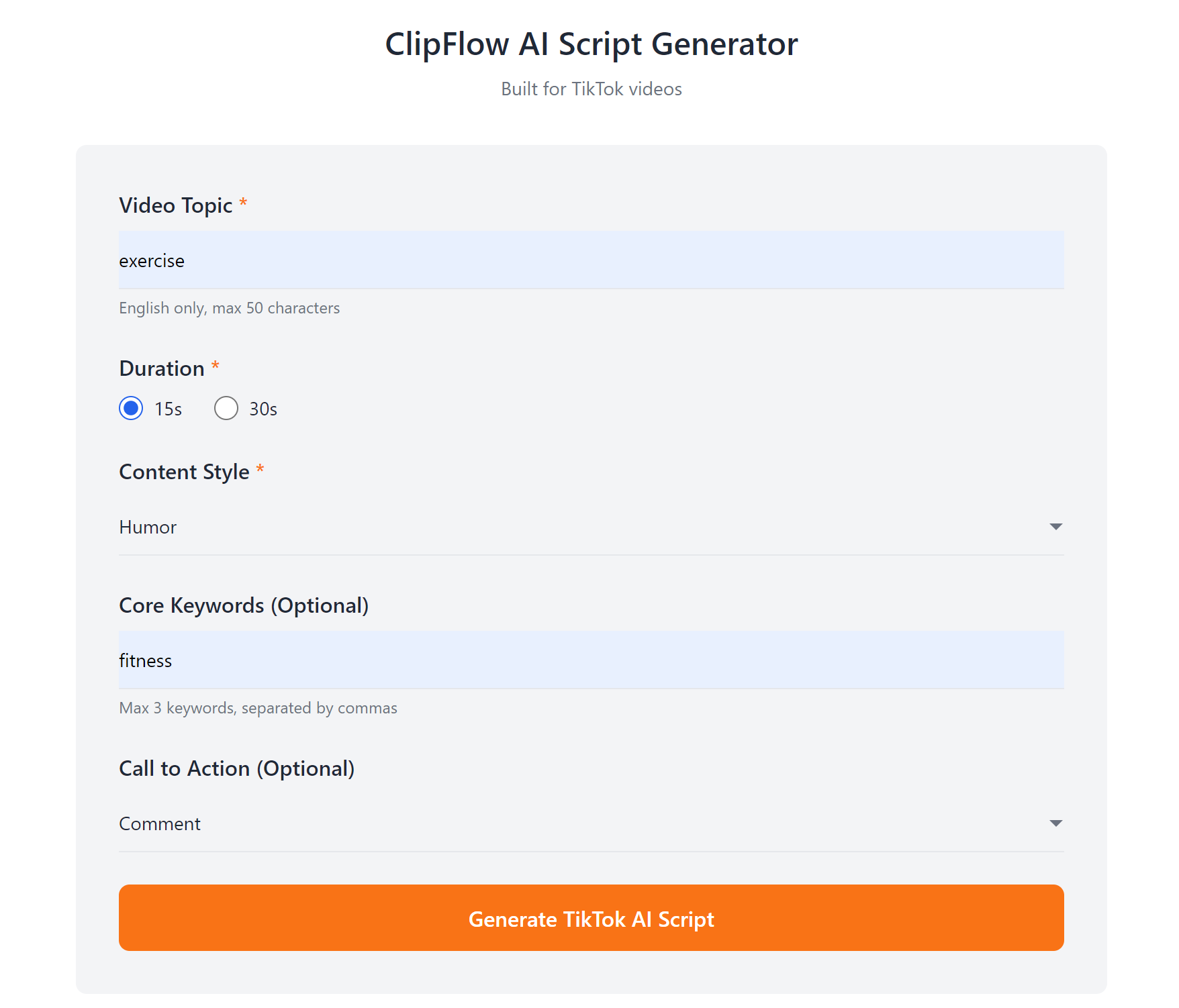 ClipFlow AI Script Generator gallery image