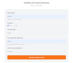 ClipFlow AI Script Generator gallery image