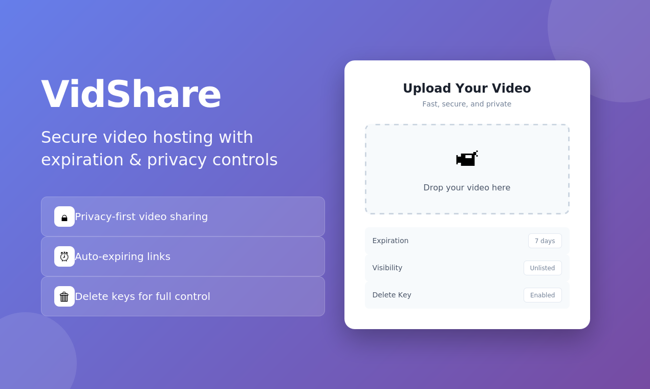 ViddyNest - Main product screenshot demonstrating key features and user interface