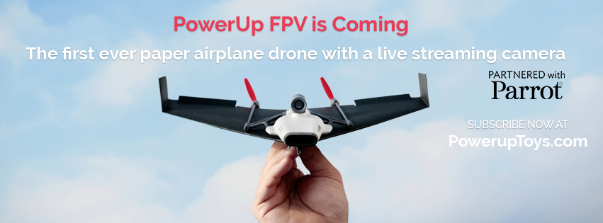 PowerUp FPV - First Paper Airplane Drone with Live Streaming Camera