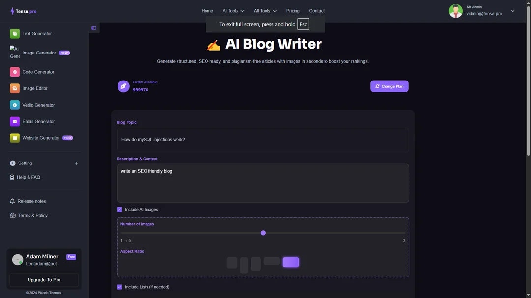 Tensa Pro - Screenshot 3 showing product features and functionality