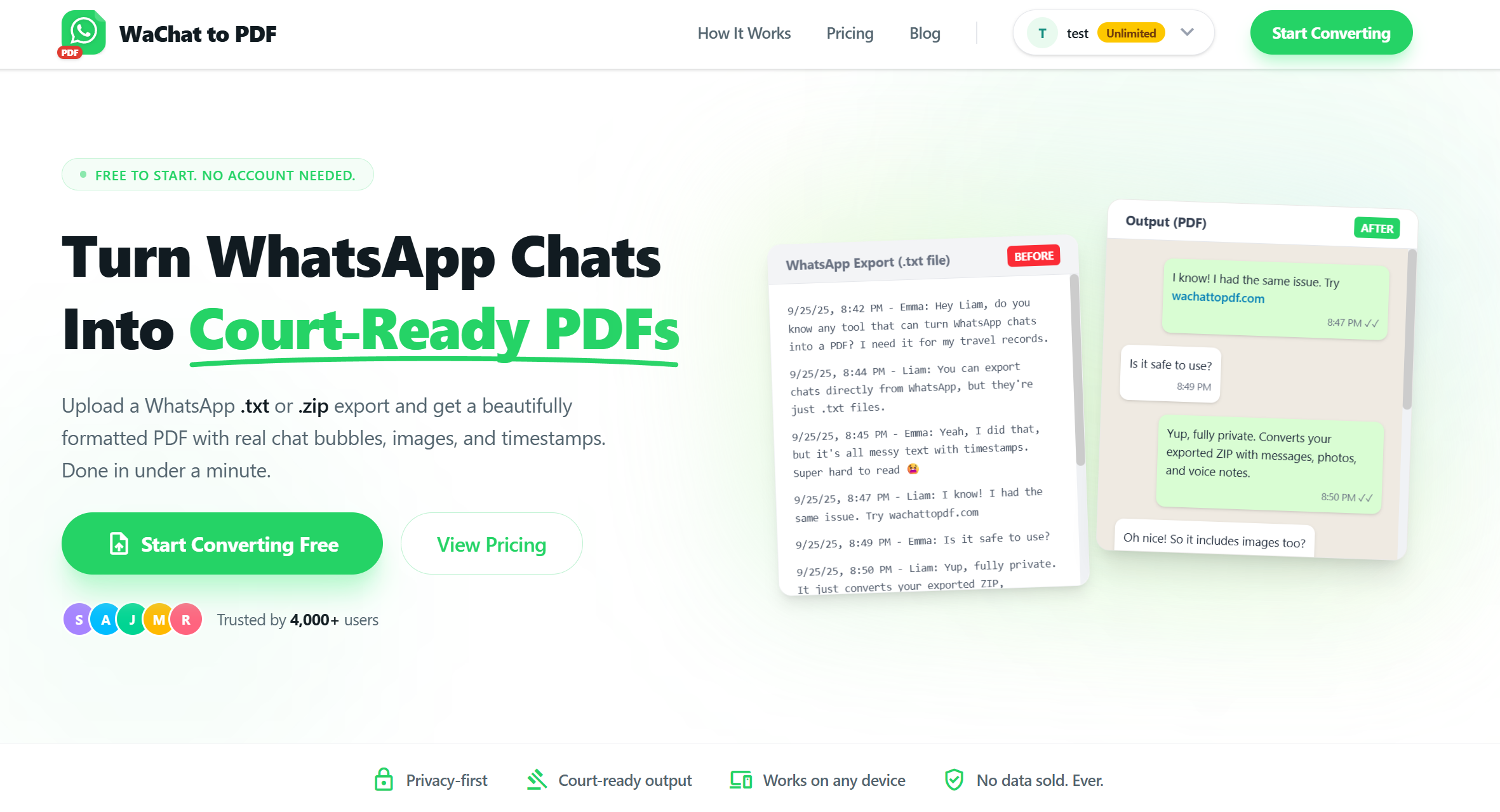 WaChat to PDF