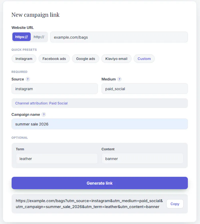 Free Campaign URL Generator screenshot 2