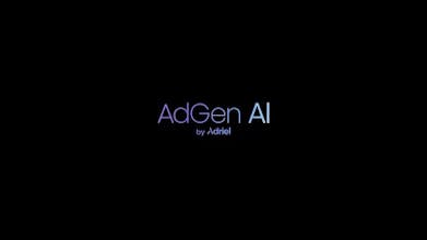 AdGen AI Logo: Ein stilisiertes und modernes Logo, das AdGen AI repräsentiert, ein leistungsstarkes Tool zur Revolutionierung von Werbebemühungen.