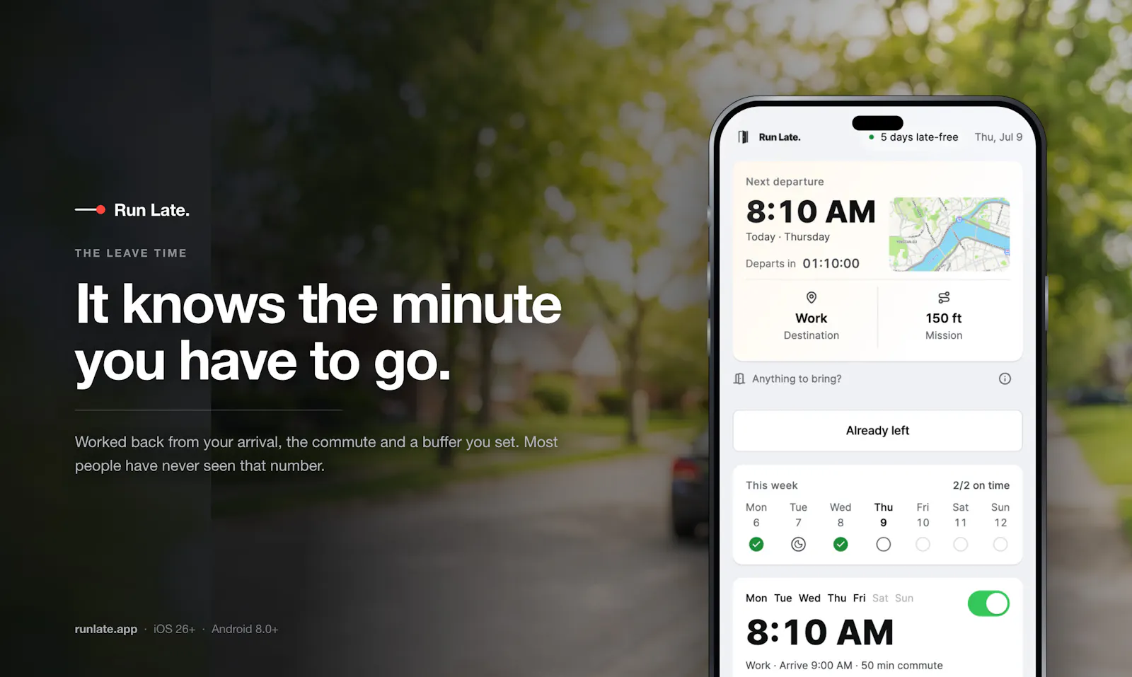 Run Late — GPS alarm clock screenshot 2
