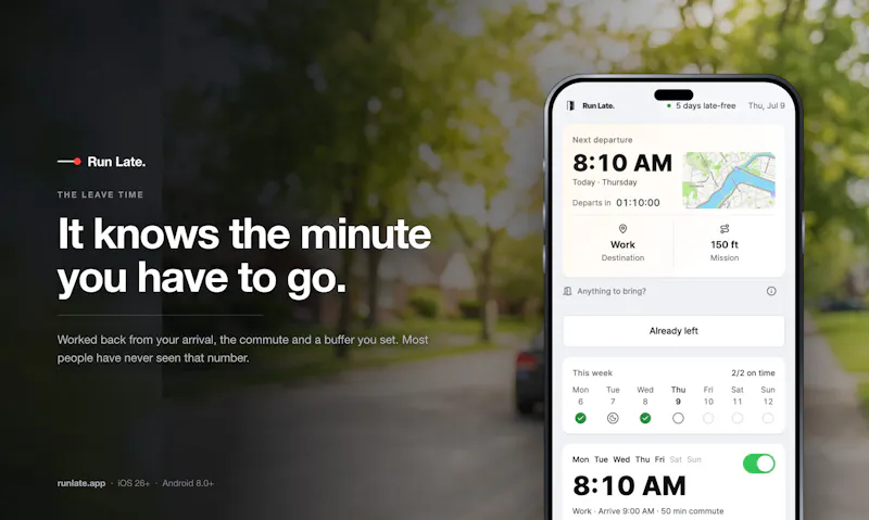 Run Late — GPS alarm clock screenshot 2