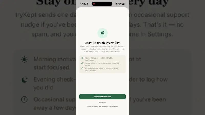 tryKept screenshot 1 (video preview)