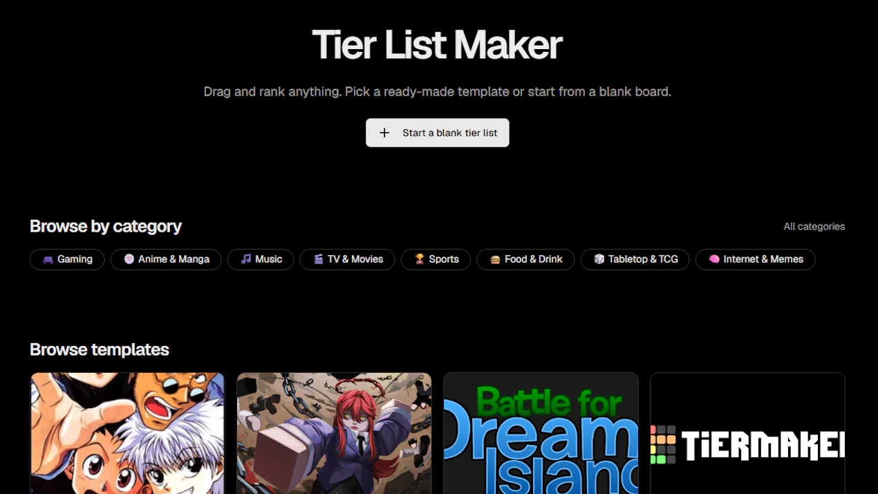 Tier List Maker product