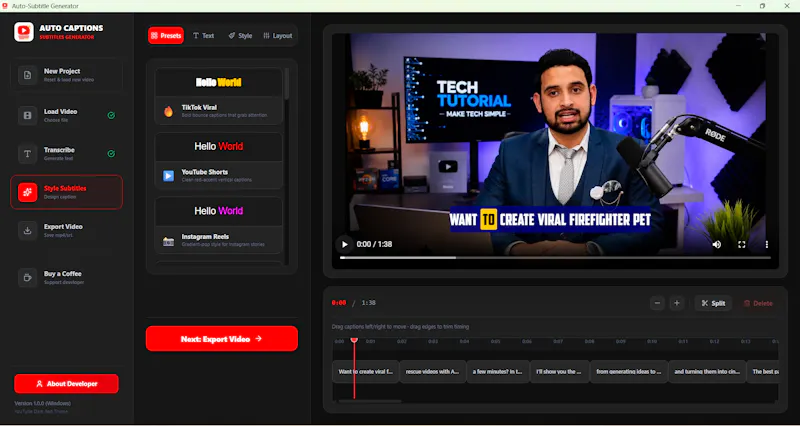 FREE AI Auto Subtitle Caption Generator  screenshot 3
