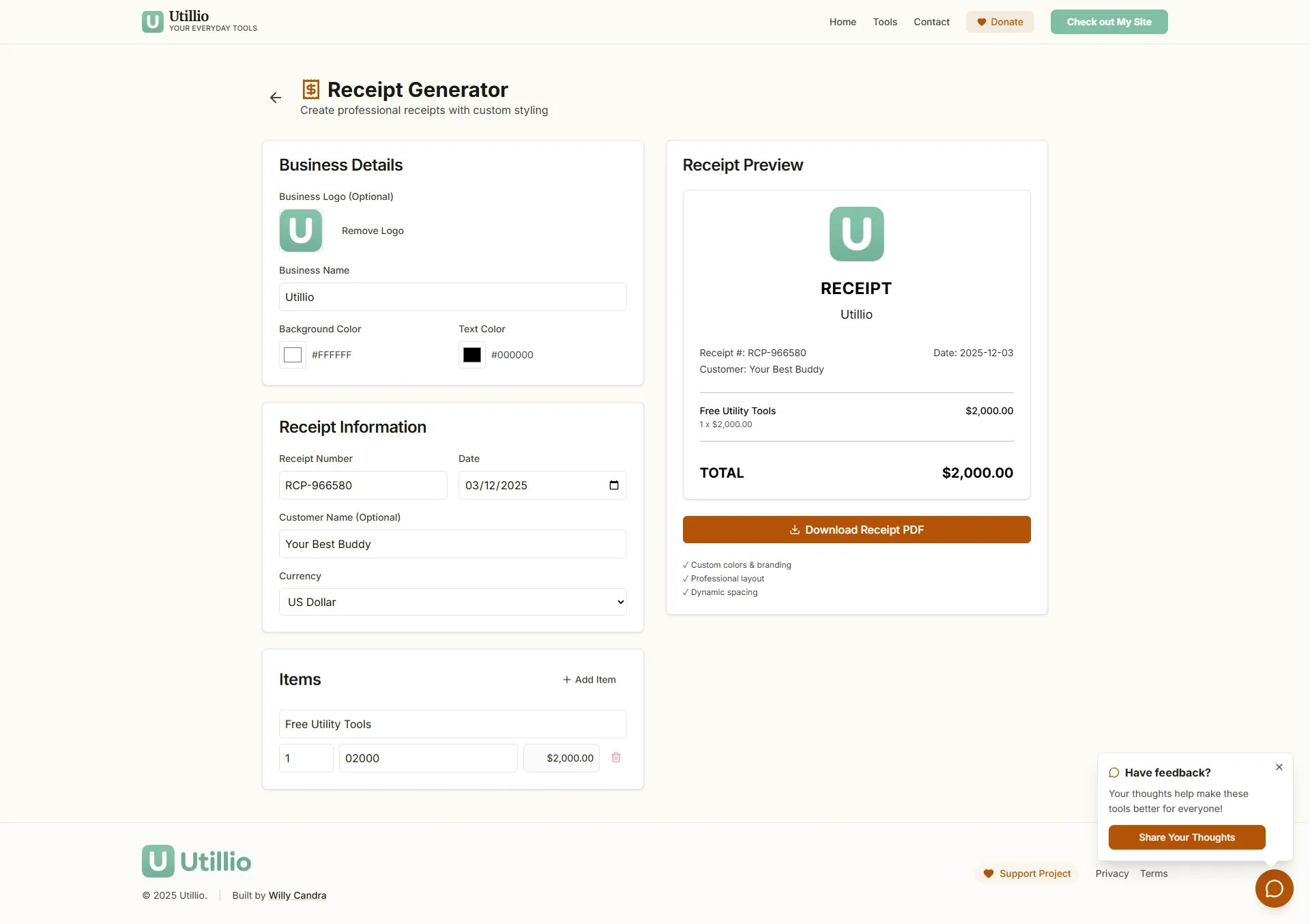 Utillio, Your Free Tools without hassle - Screenshot 2 showing product features and functionality