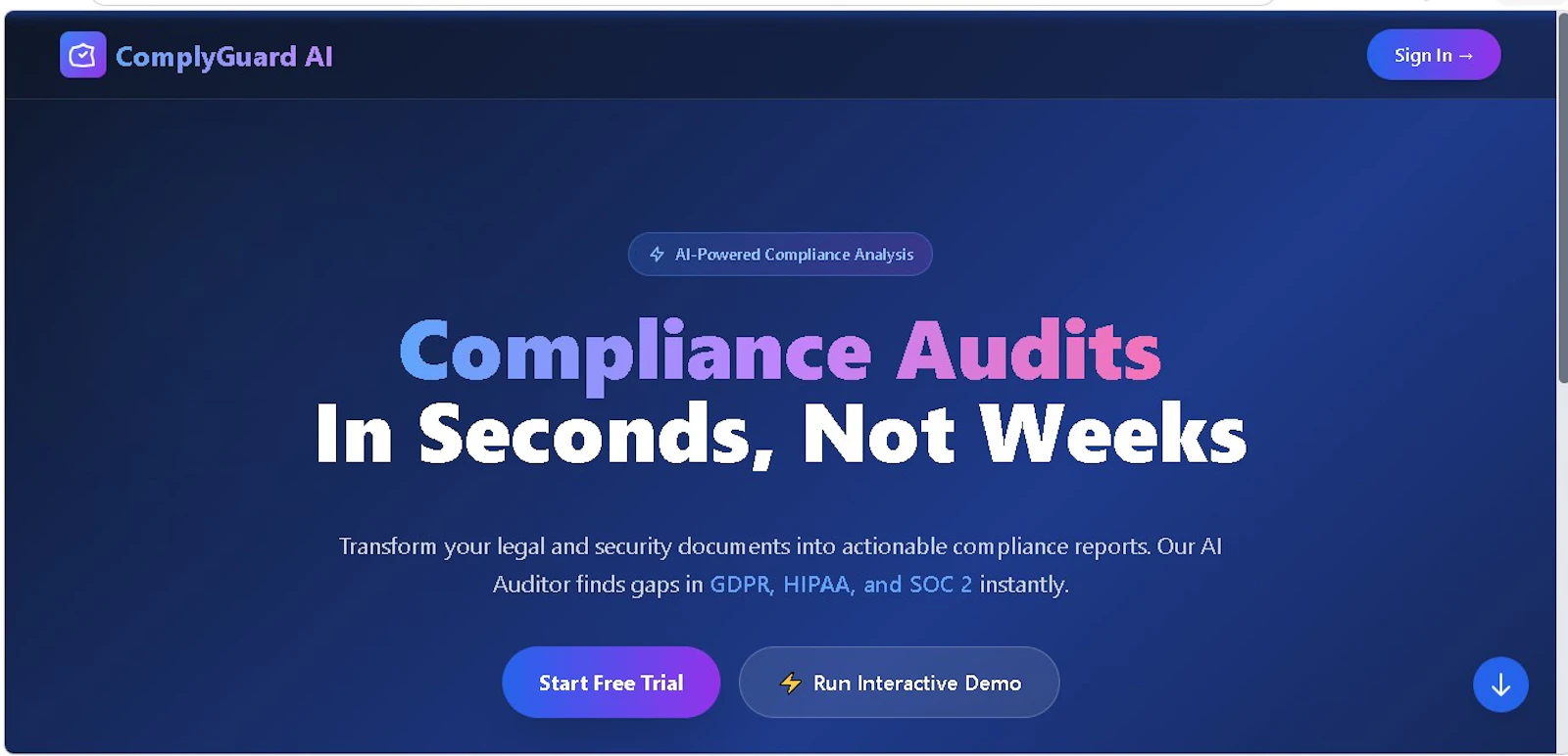 ComplyGuard AI screenshot 1