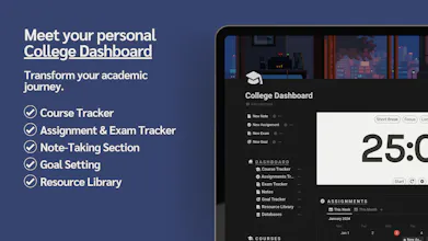 College Dashboard | Notion Template gallery image