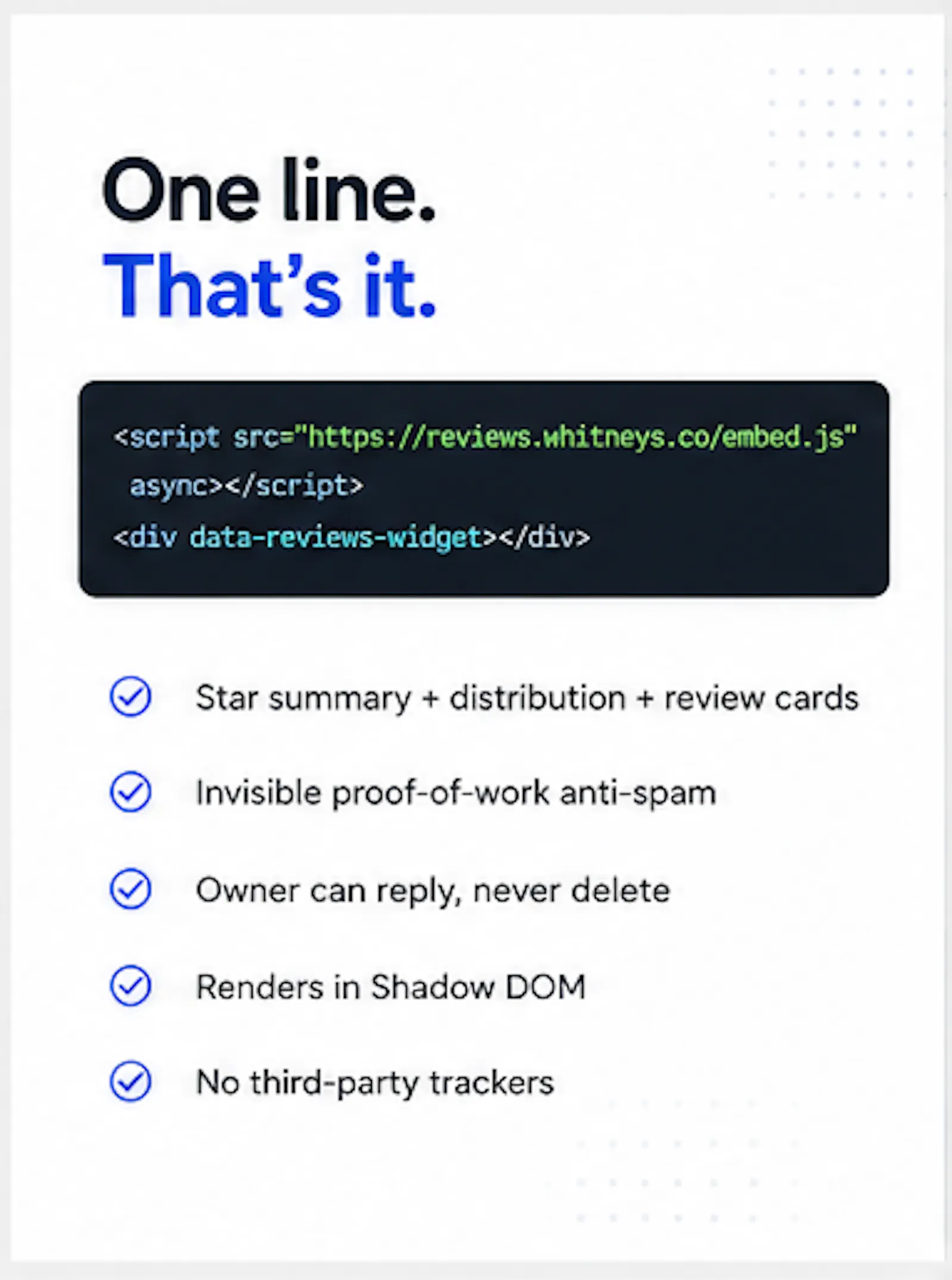 ReviewSnippet for any website - one line screenshot 6