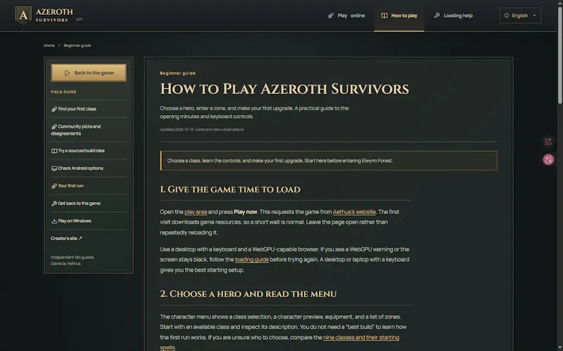 AzerothSurvivors.app screenshot 2