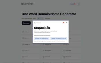 One Word Domain Name Generator gallery image