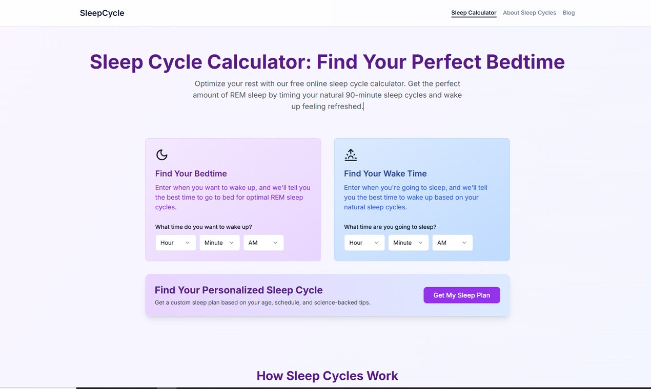 Calculadora del ciclo del sueño - Encuentra tu hora de acostarse perfecta y tiempo de vigilia media 3