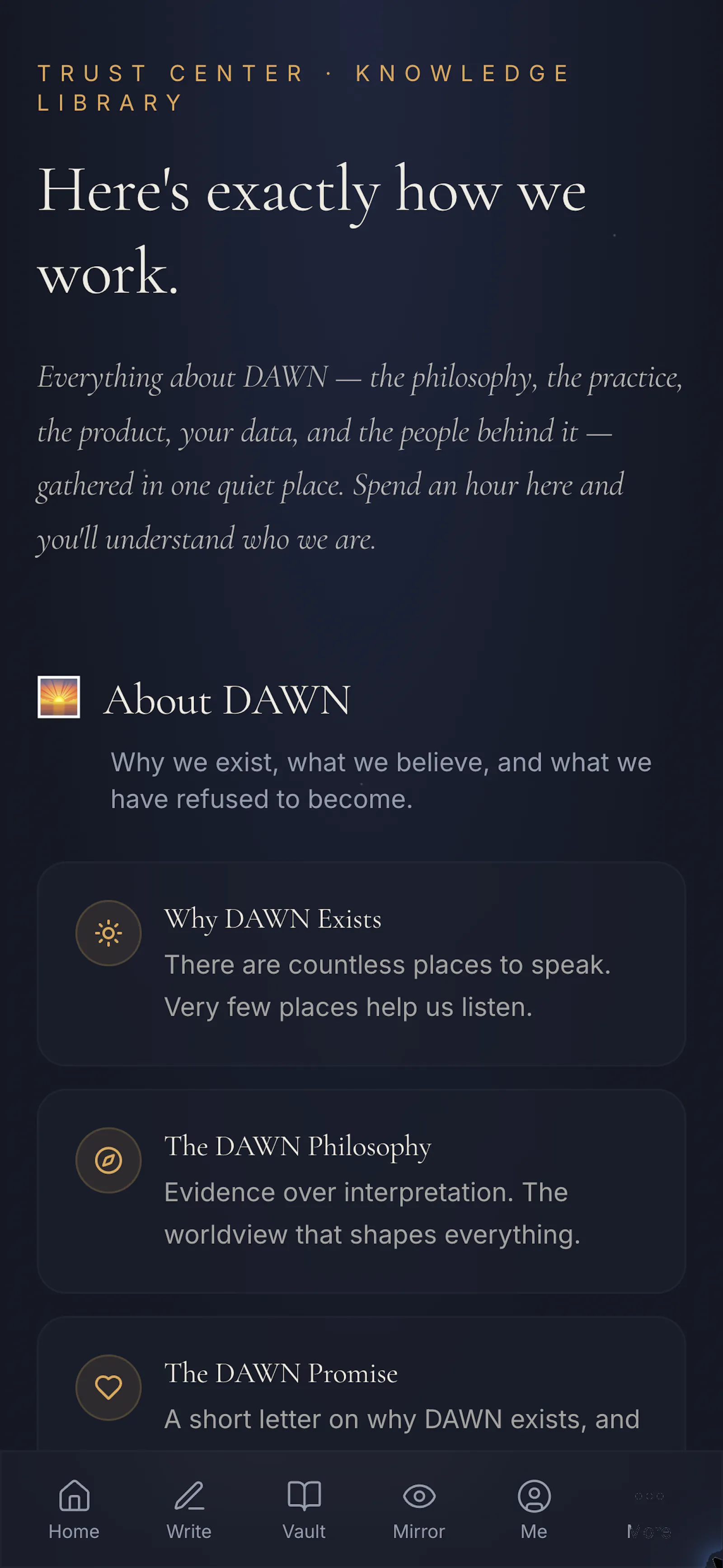 DAWN Vault journal for your inner world screenshot 8