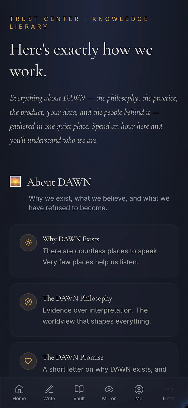 DAWN Vault journal for your inner world screenshot 8