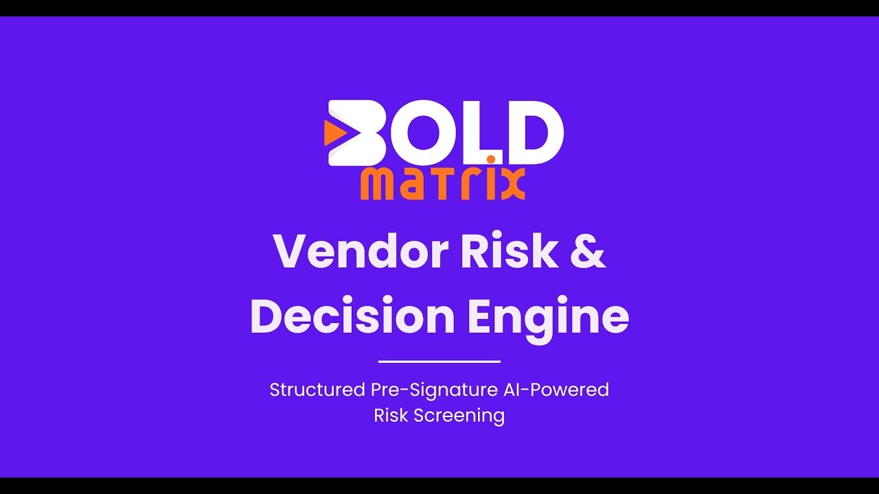 Bold Matrix | Vendor Risk Engine gallery image