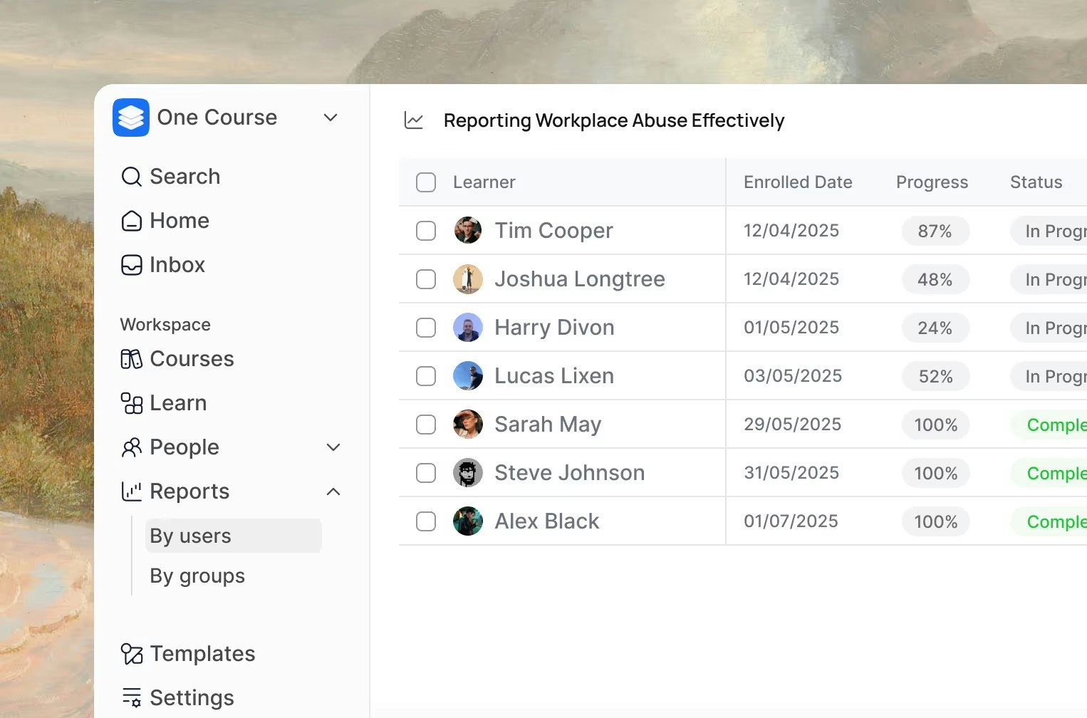 One Course - Screenshot 2 showing product features and functionality