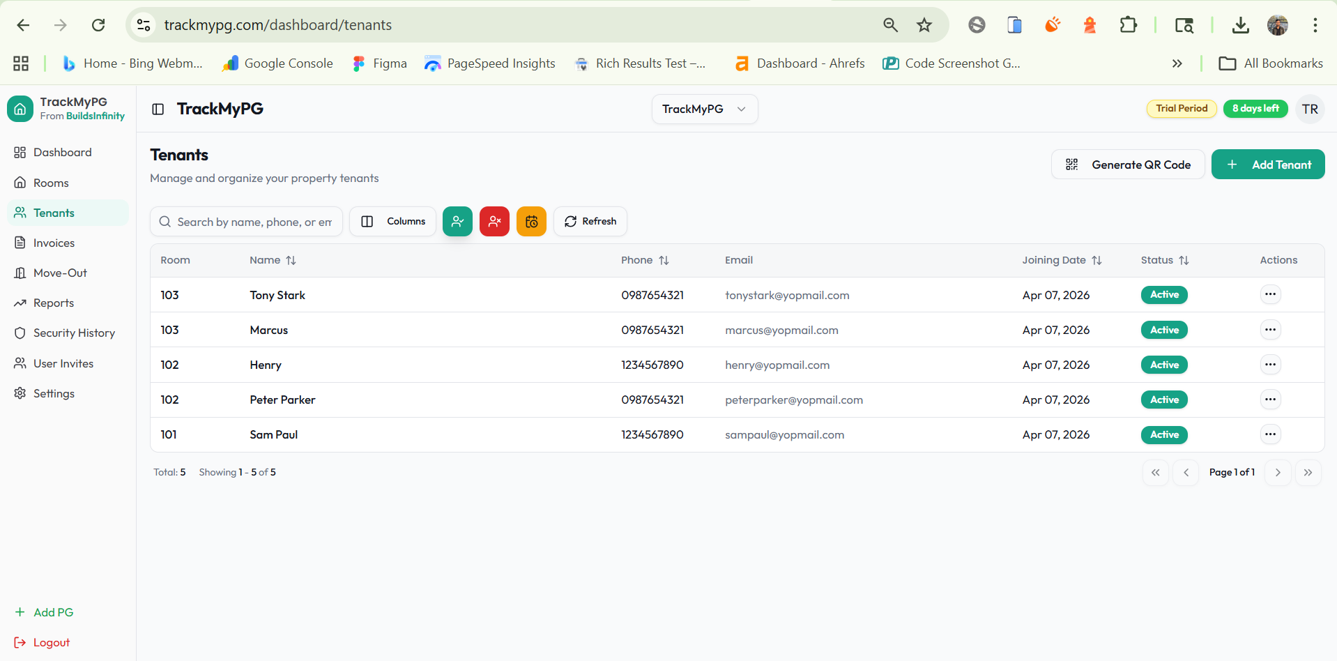 TrackMyPG gallery image