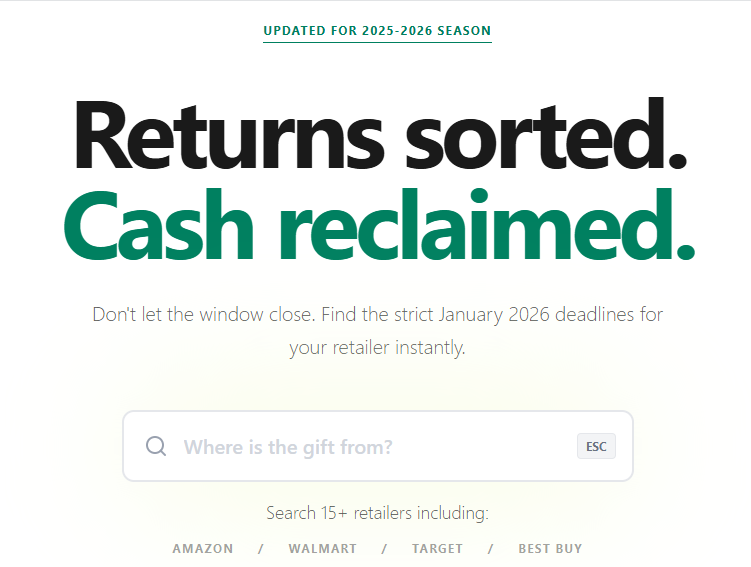 Easy Gift Return - Main product screenshot demonstrating key features and user interface